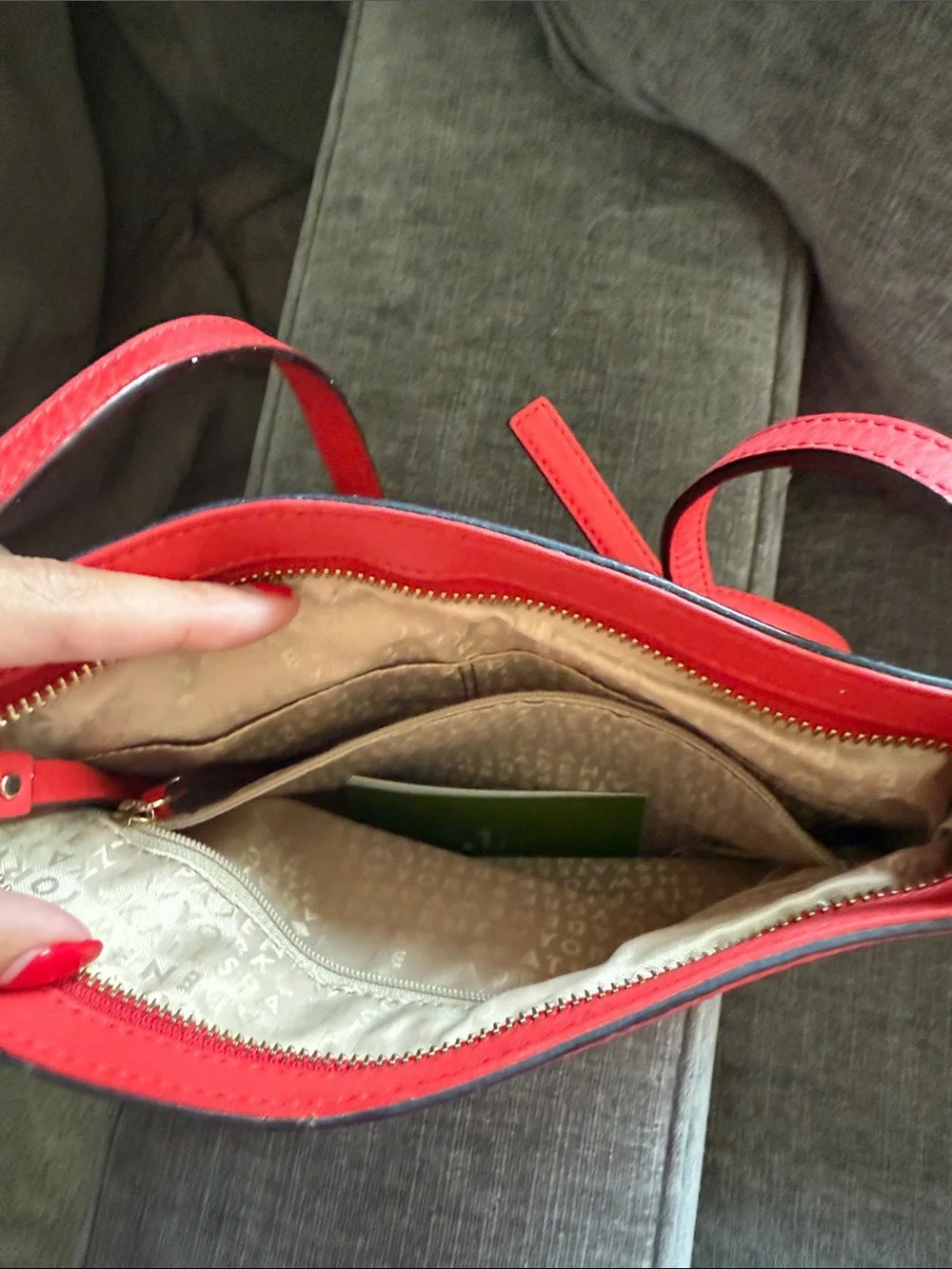 kate spade Red Perforated Leather Crossbody with Gold Hardware